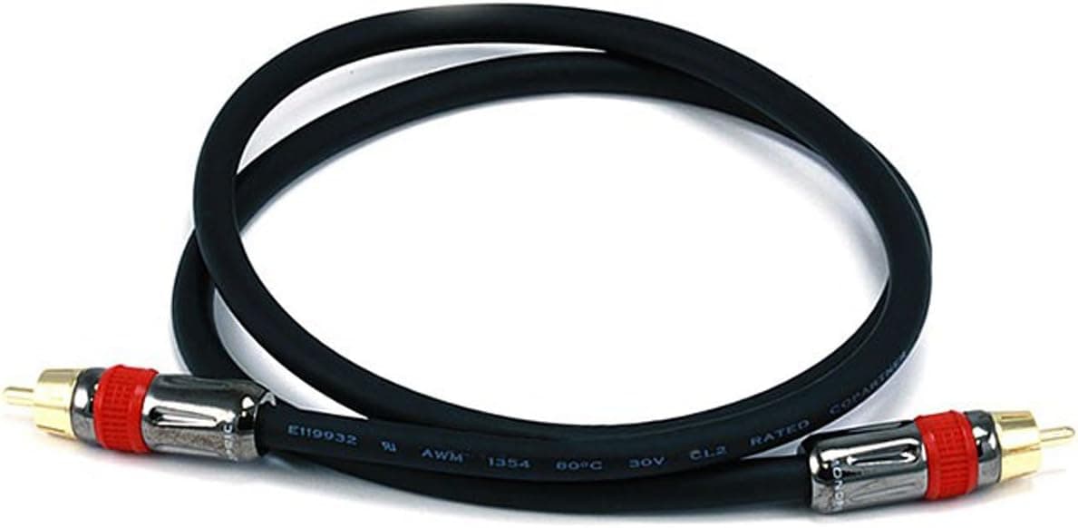 3ft High-quality Coaxial Audio/Video RCA CL2 Rated Cable M/M RG6U 75ohm Gold connector (for S/PDIF, Digital Coax, Subwoofer & Composite Video)