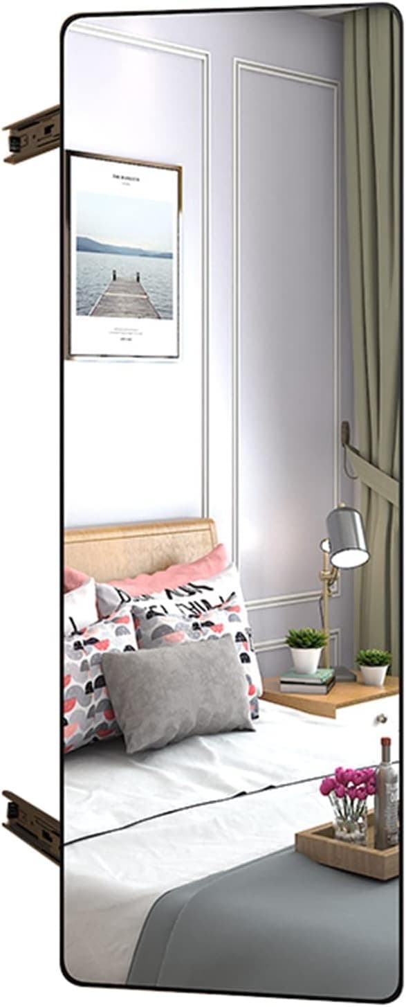 PHA The Wardrobe Mirror is Equipped with Sliding Mirror, Full-Length Mirror, Built-in Sliding Rail, Telescopic, Rotating, Folding, Invisible Fitting, Full-Length Mirror
