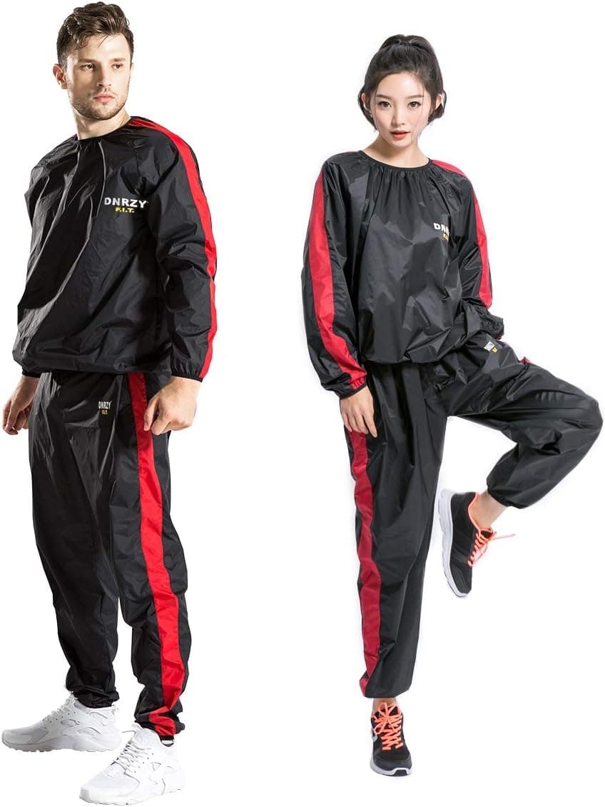 DNRZY F.I.T Sweat Sauna Suits for Men Women Plus Size Anti-Rip Sport Workout Suits Running Sauna Suit Durable Long Sleeves Sweat Workout Clothes