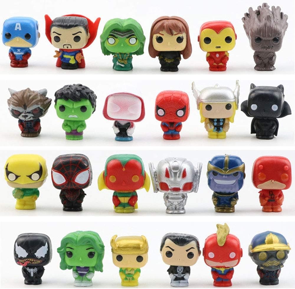 JianYia Super Hero Cake Decorations, Home Decoration. Titan Hero Sculpture Worth Collecting (24 Pieces)