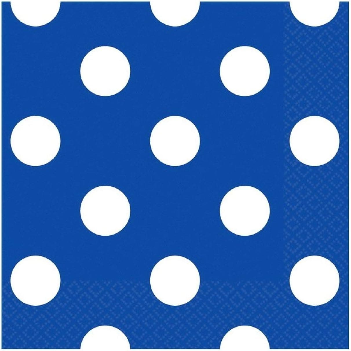 Amscan Disposable, Dots Beverage Napkins, Bright Royal Blue Party Supplies, 5" x 5"