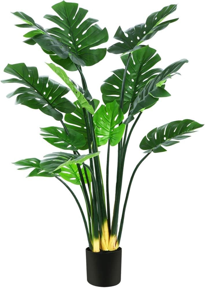 FOPAMTRI Artificial Monstera Deliciosa Plant 55" Fake Tropical Palm Tree, Perfect Faux Swiss Cheese Plant for Home Garden Office Store Decoration, 14 Leaves
