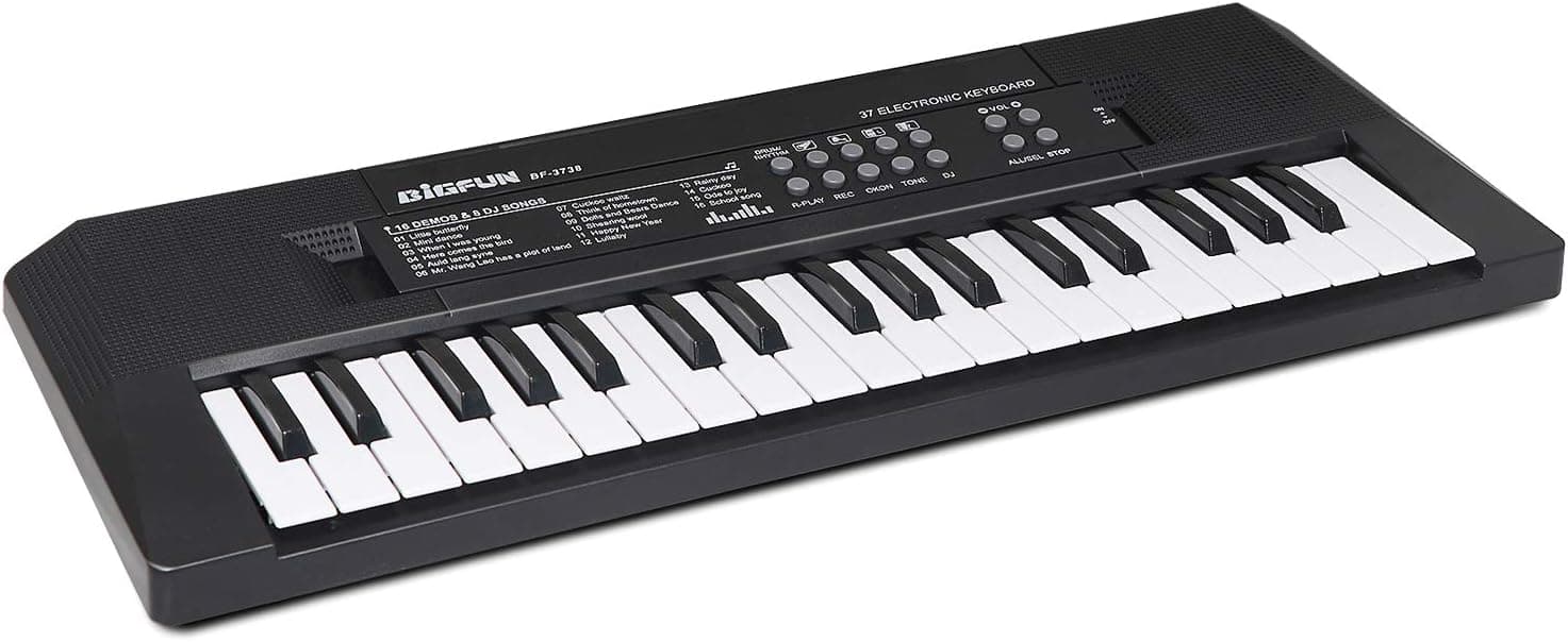 aPerfectLife Kids Piano Keyboard, 37 Keys Multifunction Portable Toy Piano Electronic Music Keyboard Instrument for Early Learning Educational (Black)