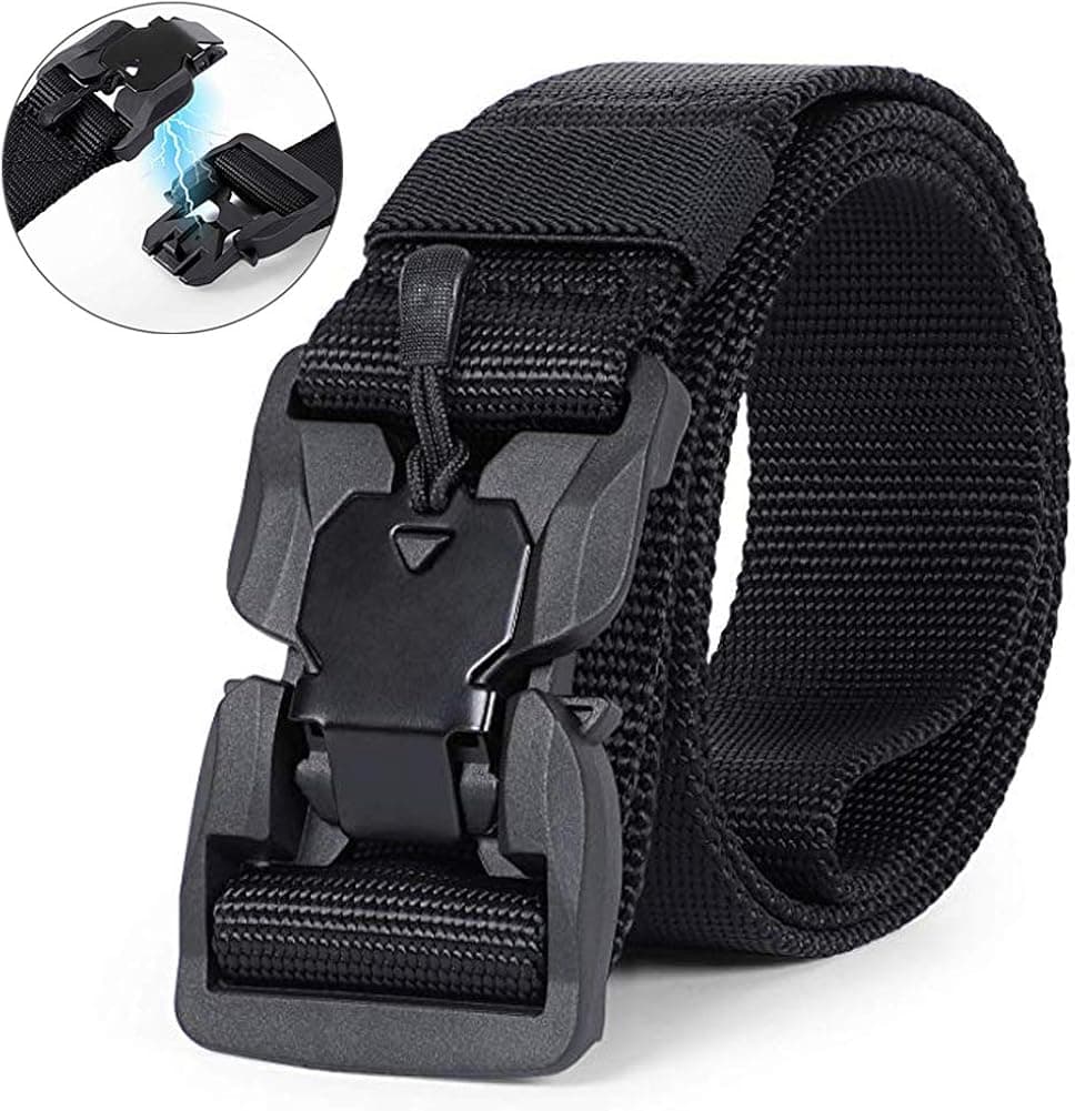 Work Utility Belt, Tactical Military Holster Heavy Duty Stretch Belts Law Enforcement with Quick-Release Magnetic Buckle