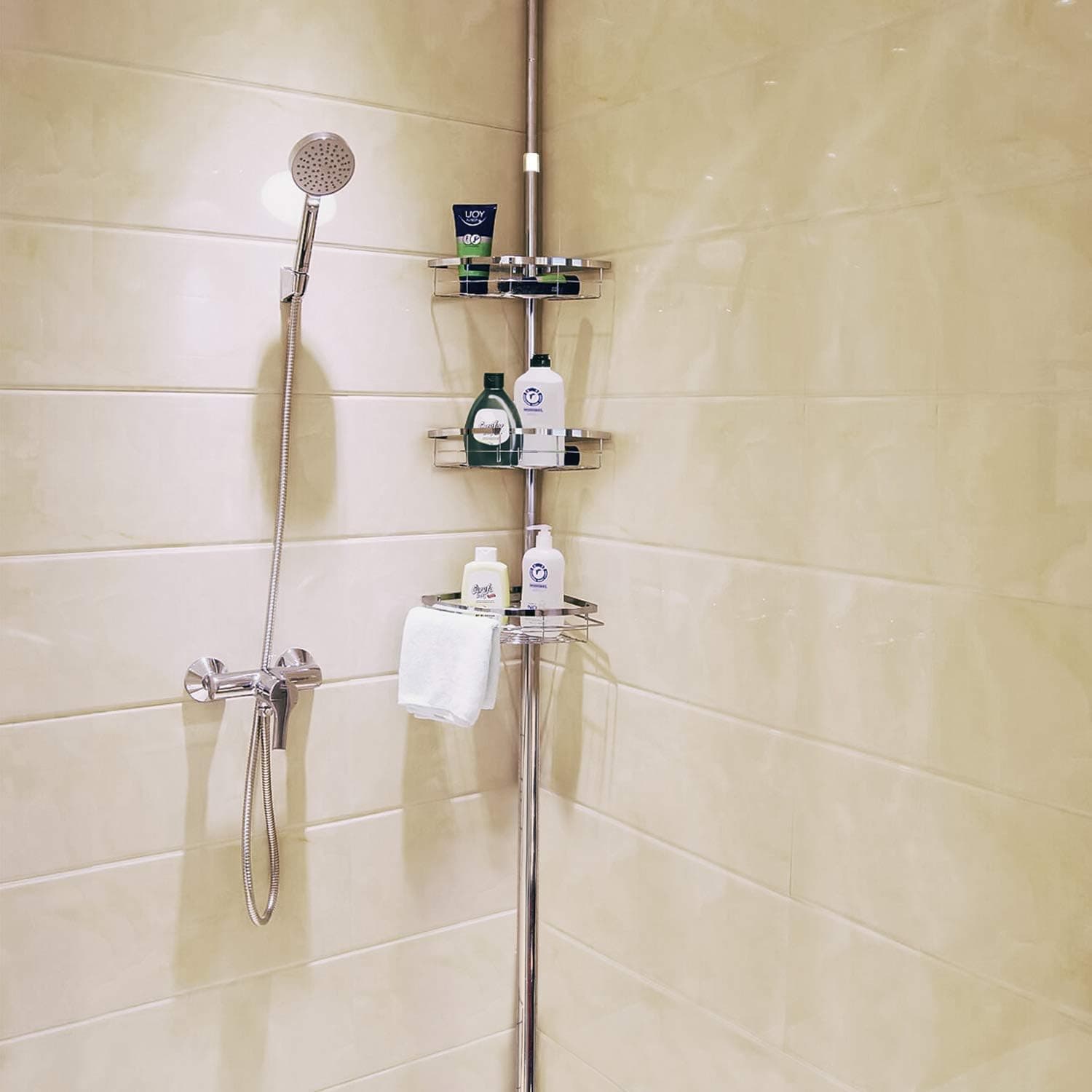 Lifewit Control Switch Hand Held Shower Head with 3-Setting Full Chrome with 6.5 Feet Flexible Hose and Adjustable Shower Mount