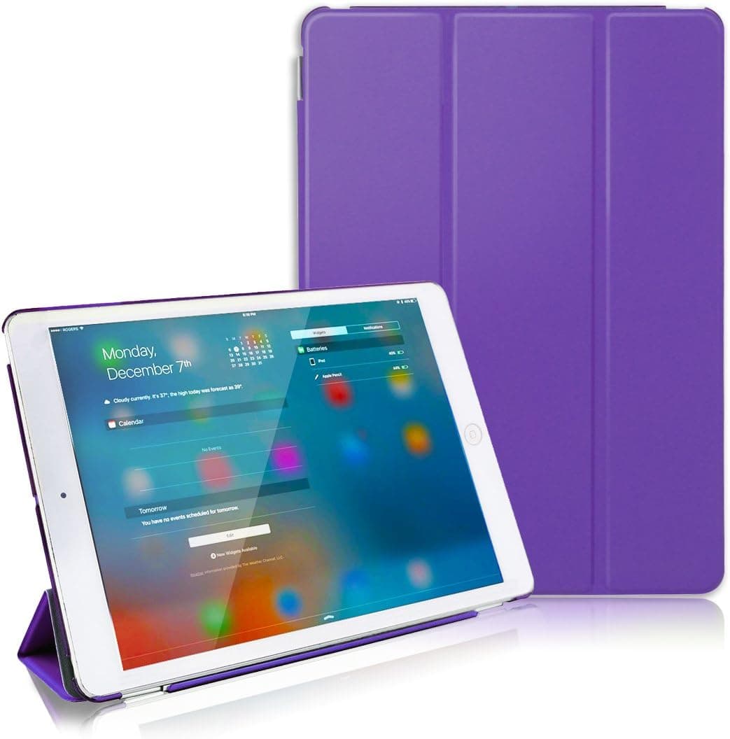 CoastaCloud BH2003 Ultra Slim-Fit Smart Case Cover with Transparent Back and Auto Sleep/Wake Function for iPad Air/iPad 5 – Purple
