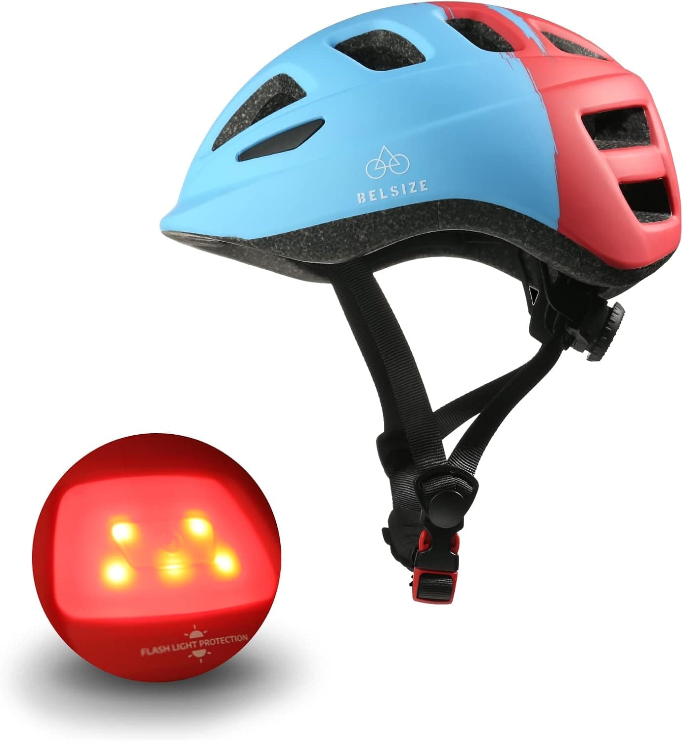 BELSIZE Kids Bike Helmet CPSC Certified with LED Safety Light for Boys or Girls - Great for Bike, Scooter, Skating, etc