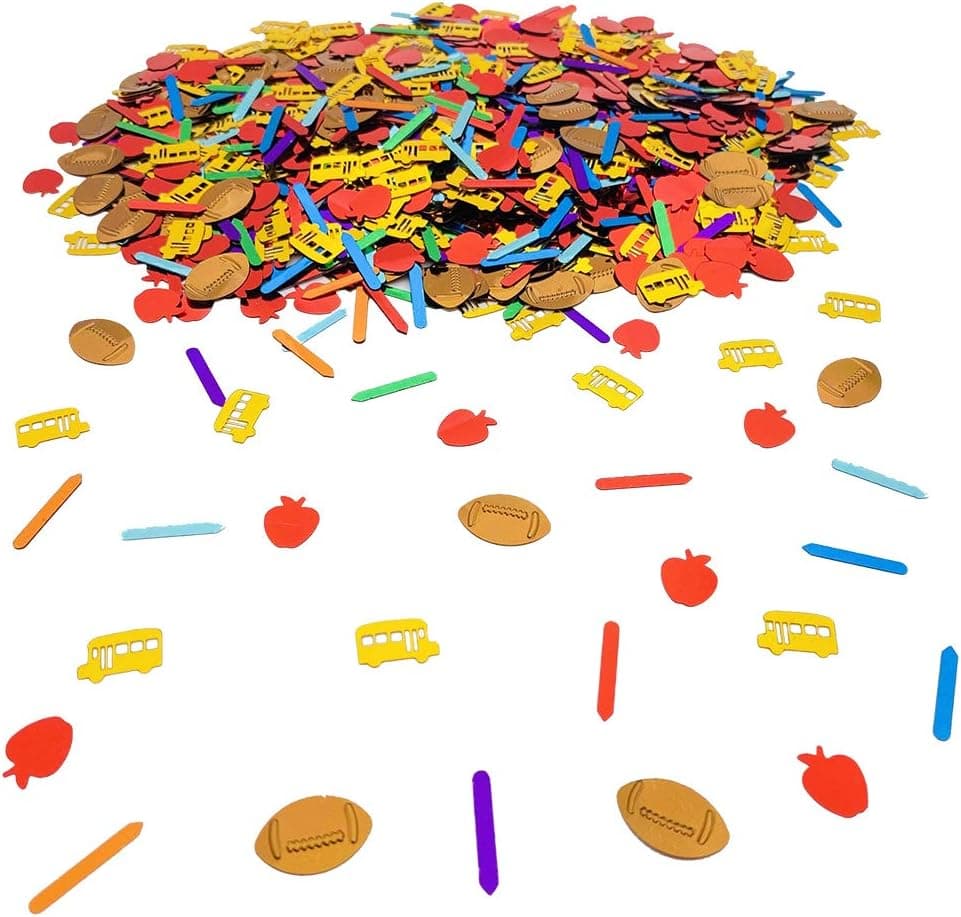 Back to School Theme Confetti for Classroom Pre School, Kindergarten, Office First Day of School 100 Days of School Celebration Decorations