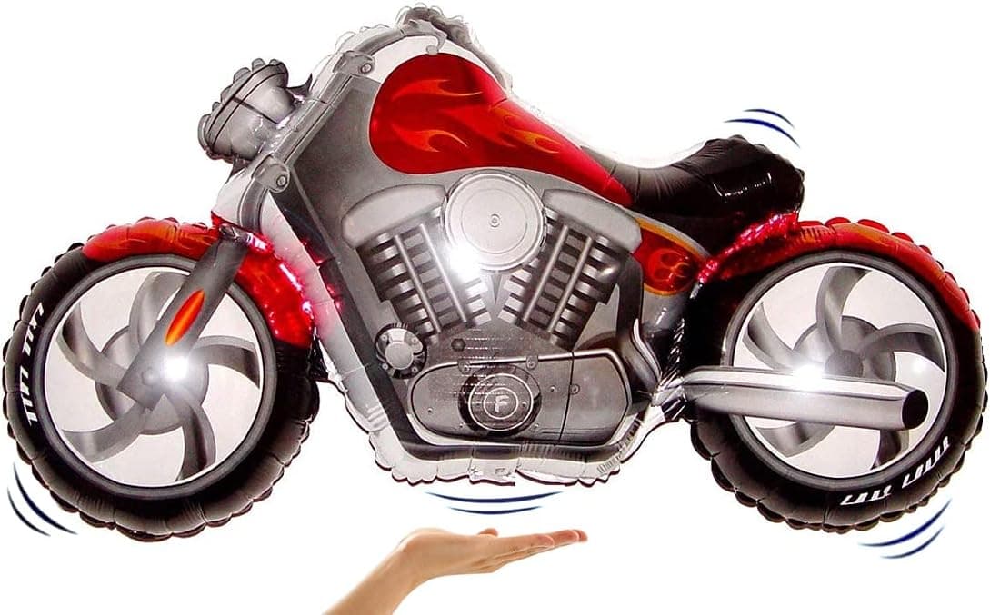 Fantastic Floatables Levitating Motorcycle Red 45 inch Flying Floating Anti-Gravity Toy HOVERS in MID-AIR - Interactive & Educational String-less Pet Balloon for Kids & Adult Indoor Events