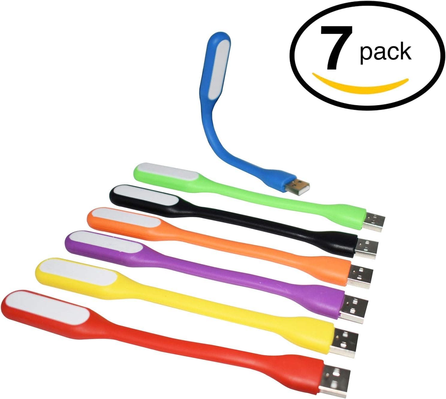 (7 Pack) Flexible Mini USB LED Light Lamp Adjustable Portable for Power Bank PC Laptop Notebook Computer Keyboard Outdoor Night Working Walking & Book Reading and Other USB Devices