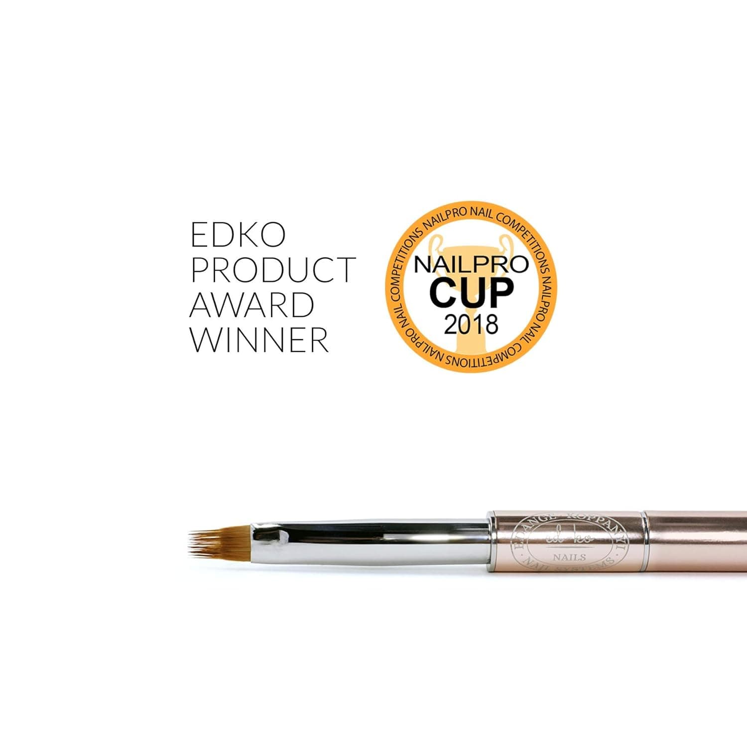EDKO Ombre Nº8 Gel Brush Professional Nail Tips Builder UV/LED Painting Pen w/Body Cap - Size 8