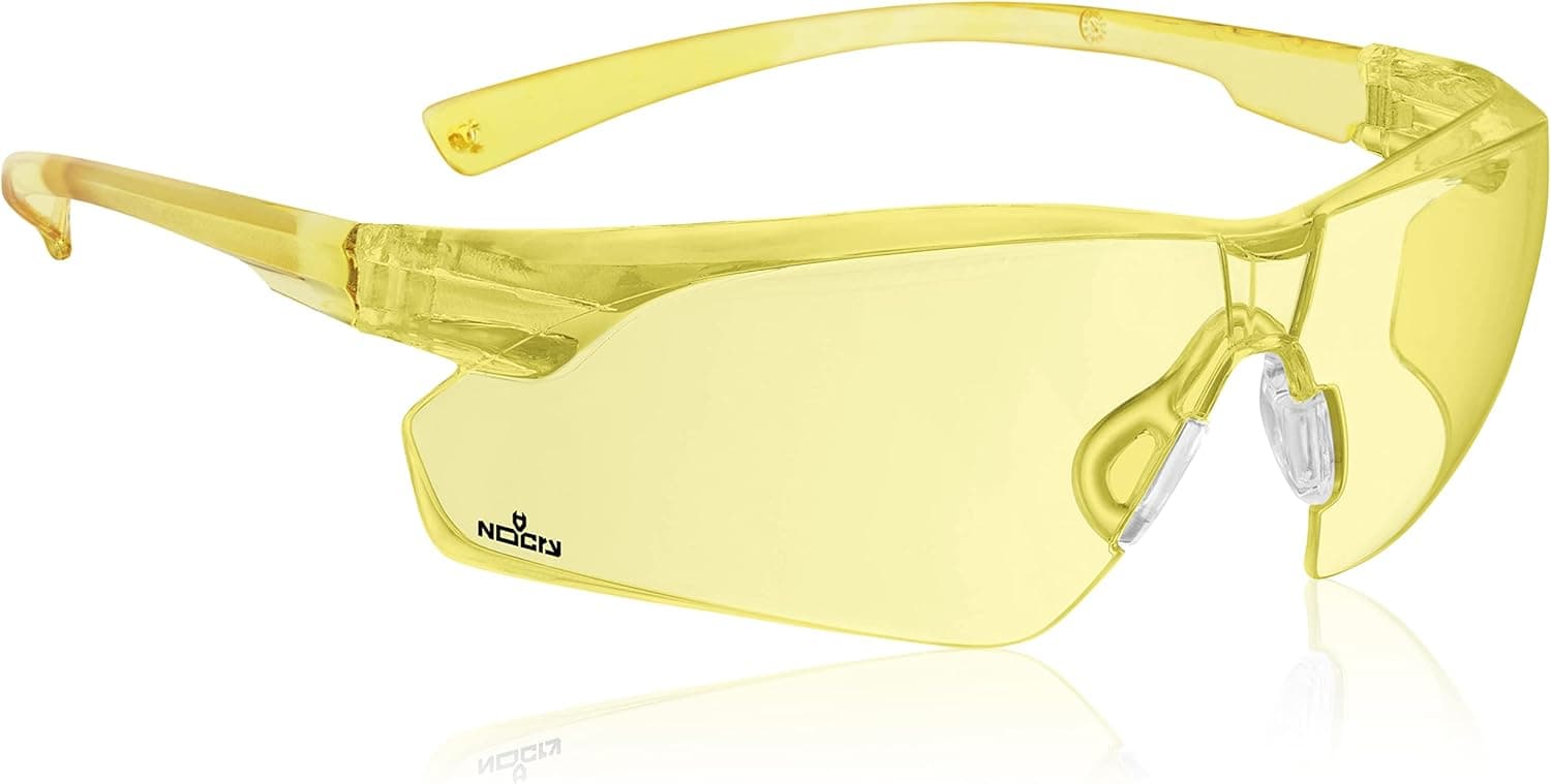 NoCry Protective Blue Light Glasses with Yellow, Anti Fog, Anti Scratch Wraparound Lenses and Adjustable Nose Pad; Lightweight; ANSI Z87.1 Certified