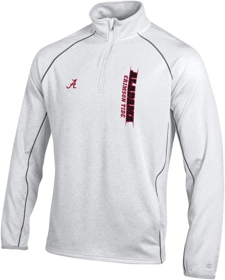 Elite Fan Shop Alabama Crimson Tide Quarter Zip Sweatshirt White