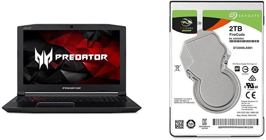 Acer Predator Helios 300 Gaming Laptop (G3-571-77QK) with Seagate 2TB FireCuda SSHD 2.5-Inch Drive Bundle (cable & bracket sold separately)