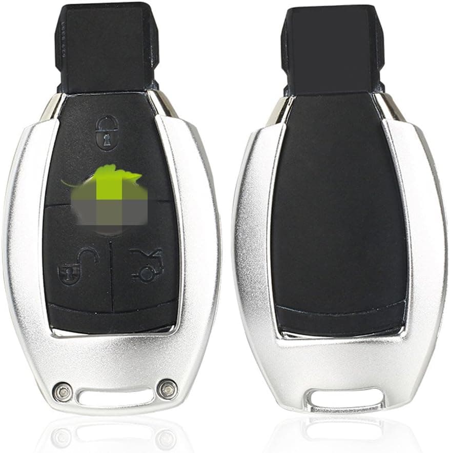 M.JVisun Key Covers for Car Keys Mercedes Remote Key, Key Fob Cover Fits Mercedes-Benz A C E S Class GLK CLA GLA GLC GLE CLS SLK AMG E260l C200l, Aircraft Aluminum Key Fob Case Key Protector - Silver