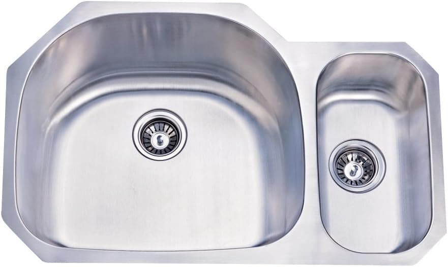 Elements of Design KU322097DBN# 31-1/2-Inch-by-20-11/16-Inch-by- 9-Inch-by- 7-Inch Double Bowl Stainless Steel Undermount Kitchen Sink, Brushed Nickel