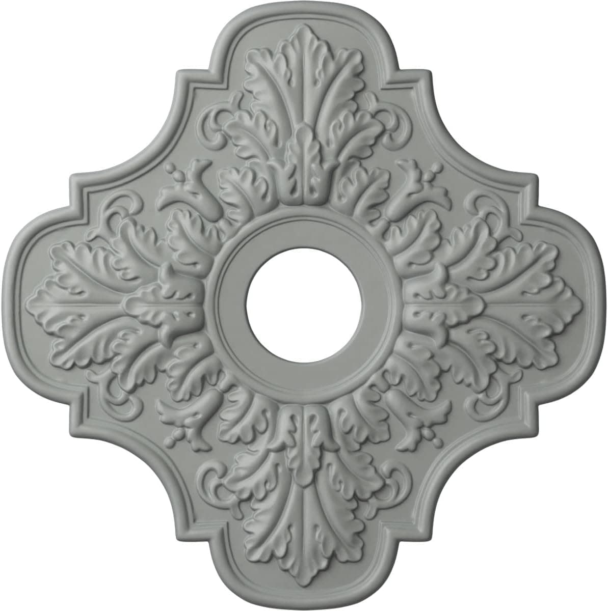 Ekena Millwork CM17PE Peralta Ceiling Medallion, 17 3/4"OD x 3 3/4"ID x 1"P, Primed