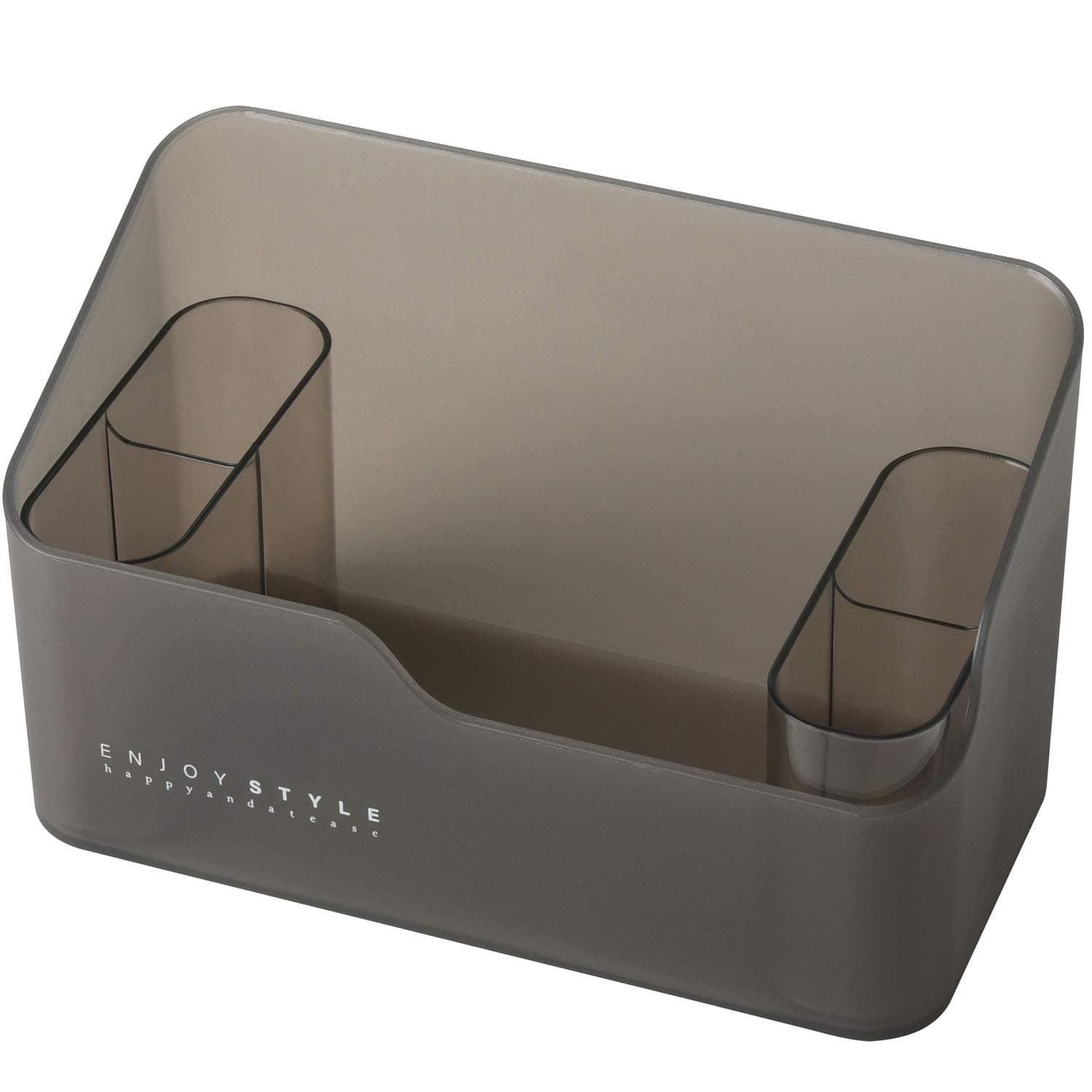 Clear Plastic Vanity Makeup Organizer Small Countertop Makeup Holder, Black