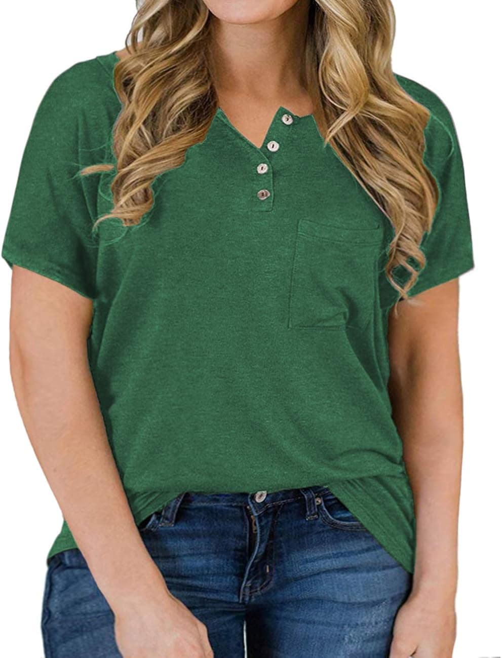 VISLILY Women's Plus Size Tops Leopard Print Short Sleeve Raglan Color Block Shirts with Pocket
