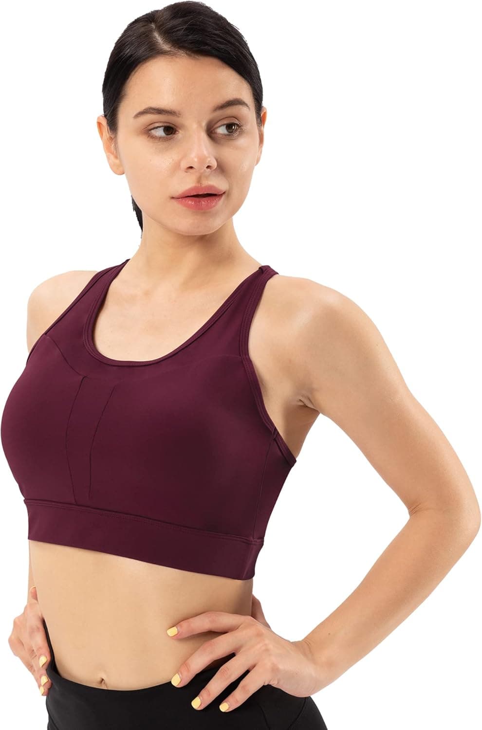 YTUR Sports Bra for Women Criss Cross Back Sports Bra Wirefree Padded Light Breathable for Yoga Gym Running Workout Fitness