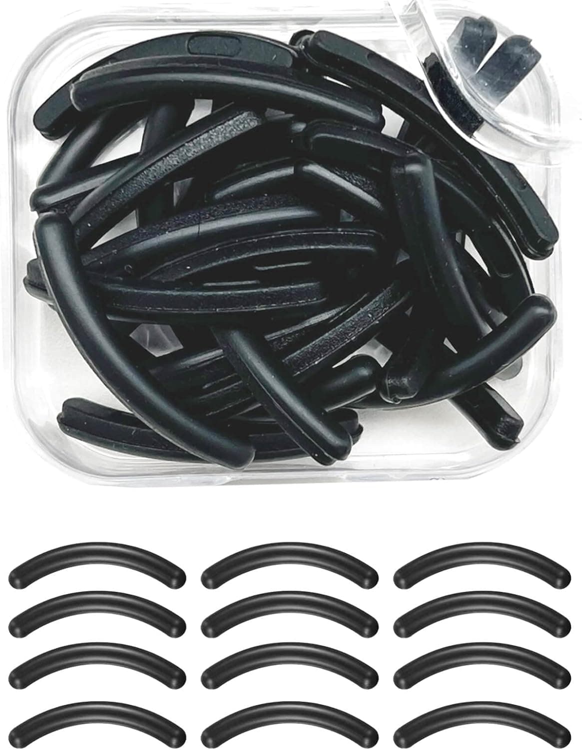 LLTGMV Curler Refills Eyelash Curler Refill Pads Silicone Rubber Curler Replacement Refills Pads for Universal Eyelash Curler with a Clear Storage Box (Black-30pcs)
