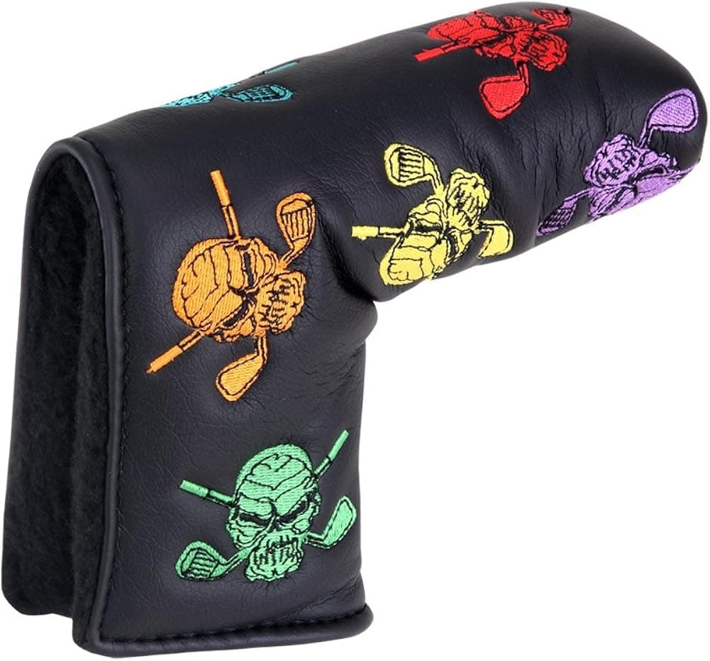 TattooGolf Color Me Up Blade Putter Cover Skull Design Multicolor
