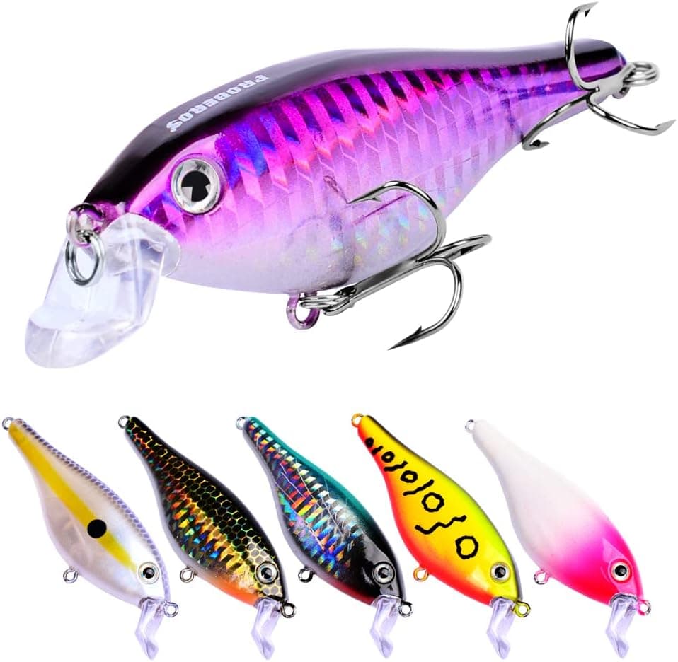 PROBEROS Crankbaits Set Fishing Lure Hard Baits Swimbaits Boat Ocean Topwater Lures Kit Fishing Tackle Hard Baits Set for Trout Bass Perch Fishing Lures Set