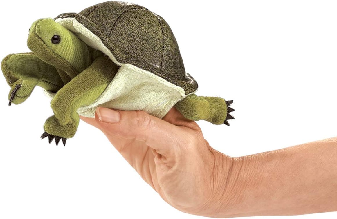 Folkmanis Mini Turtle Finger Puppet, Green, 1 EA