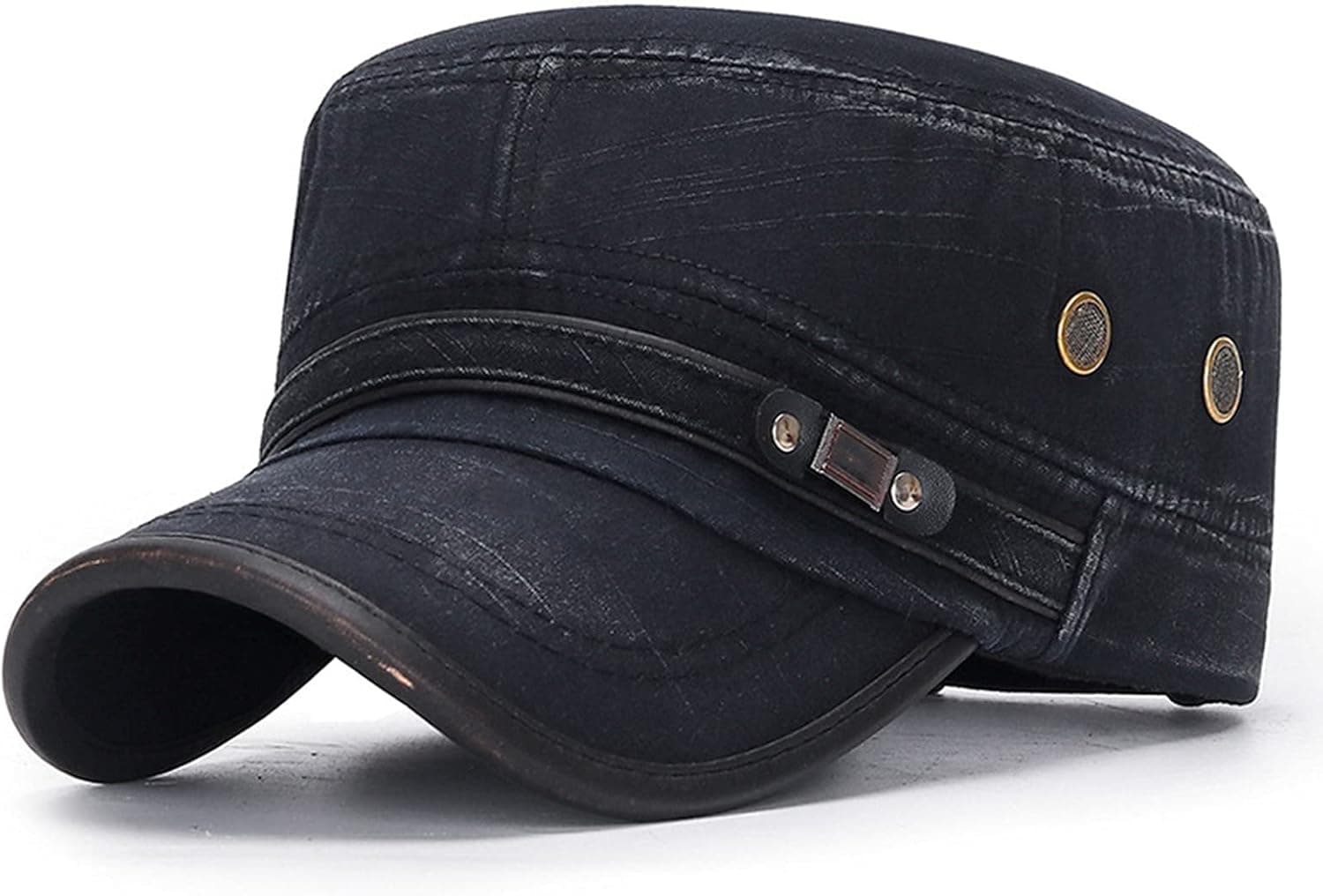 Mhuan Men Women Baseball Cap Denim Distressed Vintage Flat Top Hats Newsboy Hat Cabbie Baker Boy Peaked Beret Cap