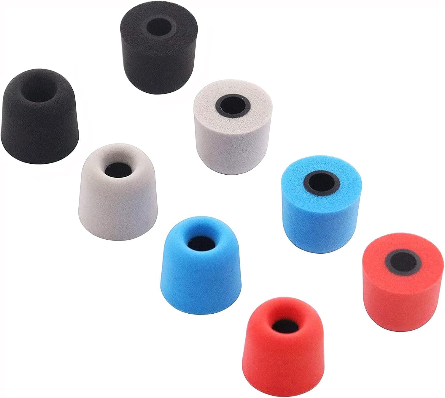 ALXCD Foam Ear Tips with 4.5mm Connect Hole, 4 Pairs Medium Size Soft Memory Foam Earbud Tips Replacement Tips, Compatible with Most in-Ear Headphones, 4.5mm BGRB, M