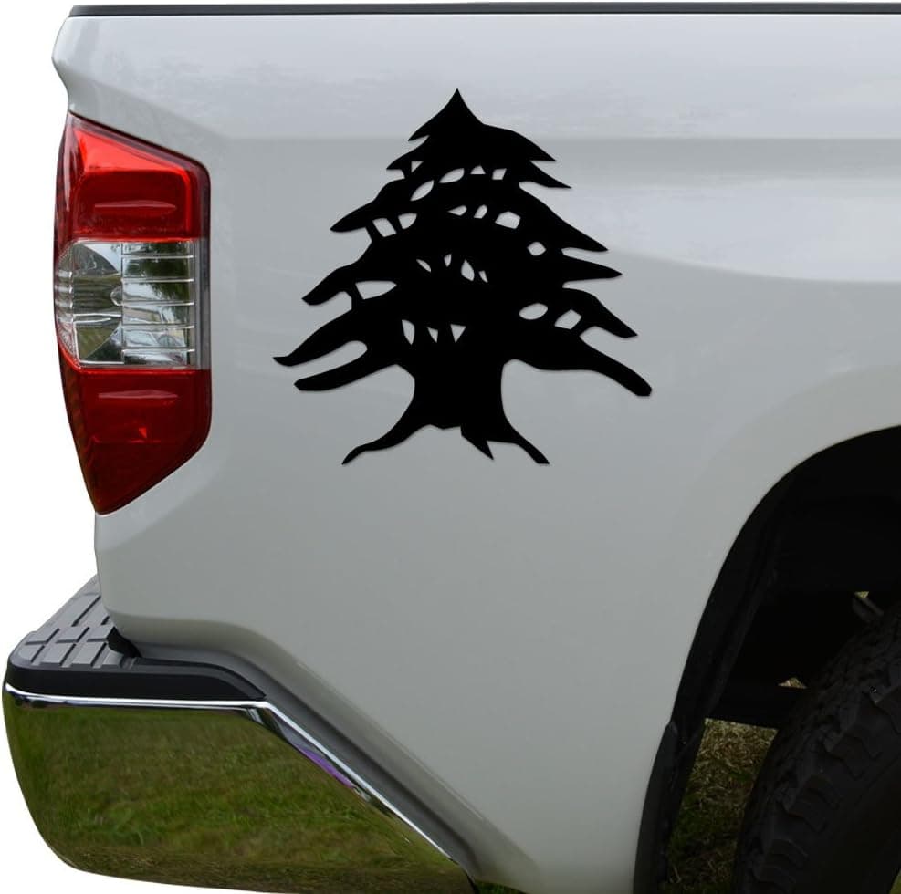 Rosie Decals Lebanese Lebanon Cedar Tree Die Cut Vinyl Decal Sticker For Car Truck Motorcycle Window Bumper Wall Decor Size- [20 inch/50 cm] Wide Color- Matte Black