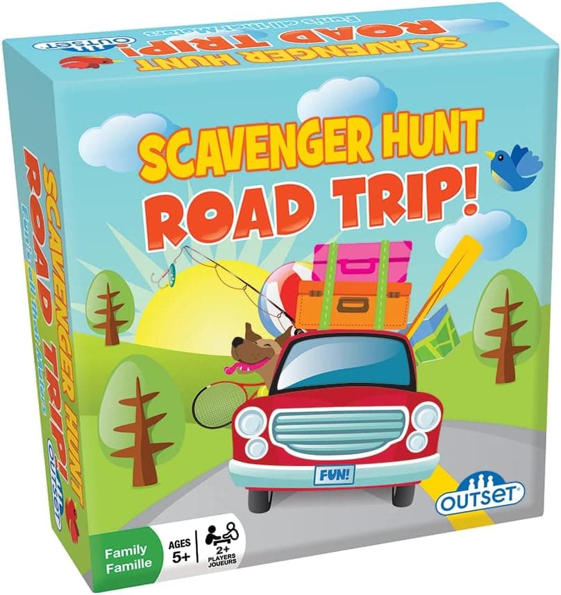 Outset Media Scavenger Hunt Road Trip - Traveling Card Game for Long Road Trips - 110 Cards for Ages 6 and up