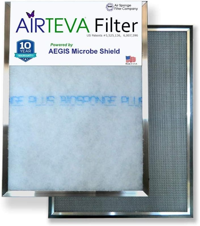 AIRTEVA 19 3/4 x 19 3/4 AC filter / Furnace filter with (1) BioSponge Plus Refill