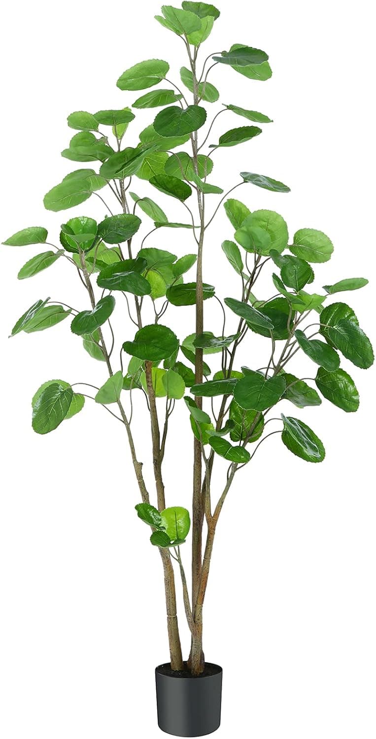 Kazeila Artificial Aralia Balfour Tree 7 Feet Fake Dinner Plate Aralia Plant with 100 Leaves,Faux Polyscias scutellaria Tree Use for Indoor Outdoor Home Office Any Room Decor Perfect Housewarming Gift