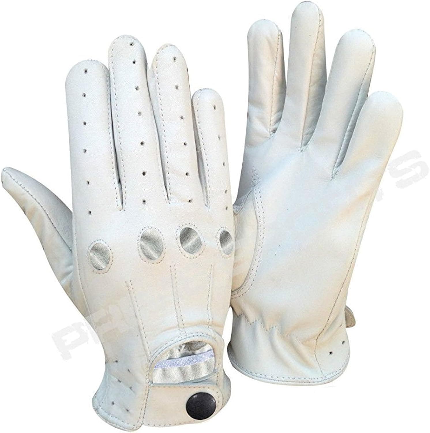 Real Soft Leather Men's Top Quality Driving Gloves White Stylish Fashion