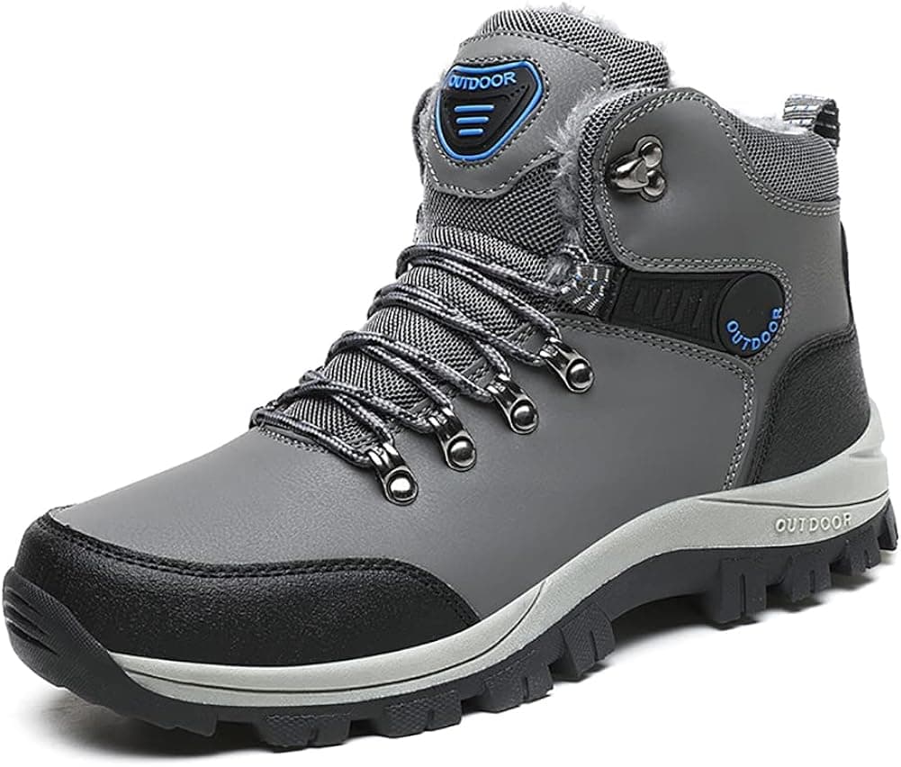 Tsuukuie Men's Hiking Boots Snow Sports Boots High Top Outdoor Waterproof Work Boots