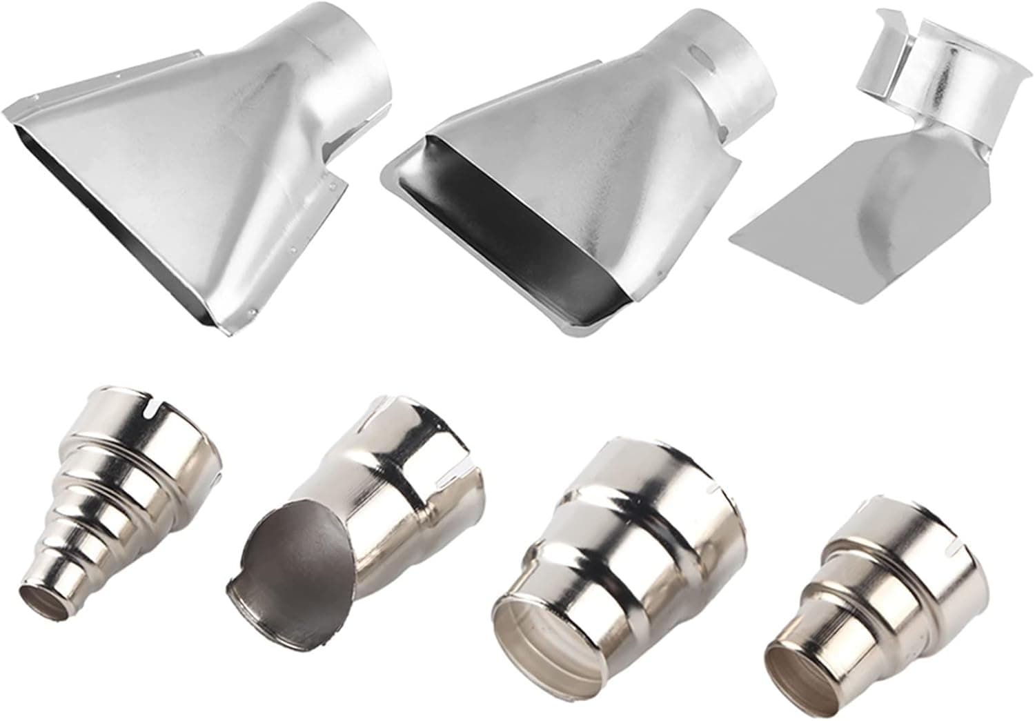 7Pcs 35mm Hot Gun Nozzles Stainless Steel Heat Gun Nozzles Kits Heat Gun Nozzle Attachments for 1500-2000W 35mm Hot Air Gun