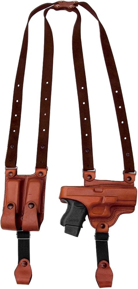 Tagua SH4-692 Full Slide Shoulder Holster, Springfield XDs with CT Laser, Brown, Right Hand