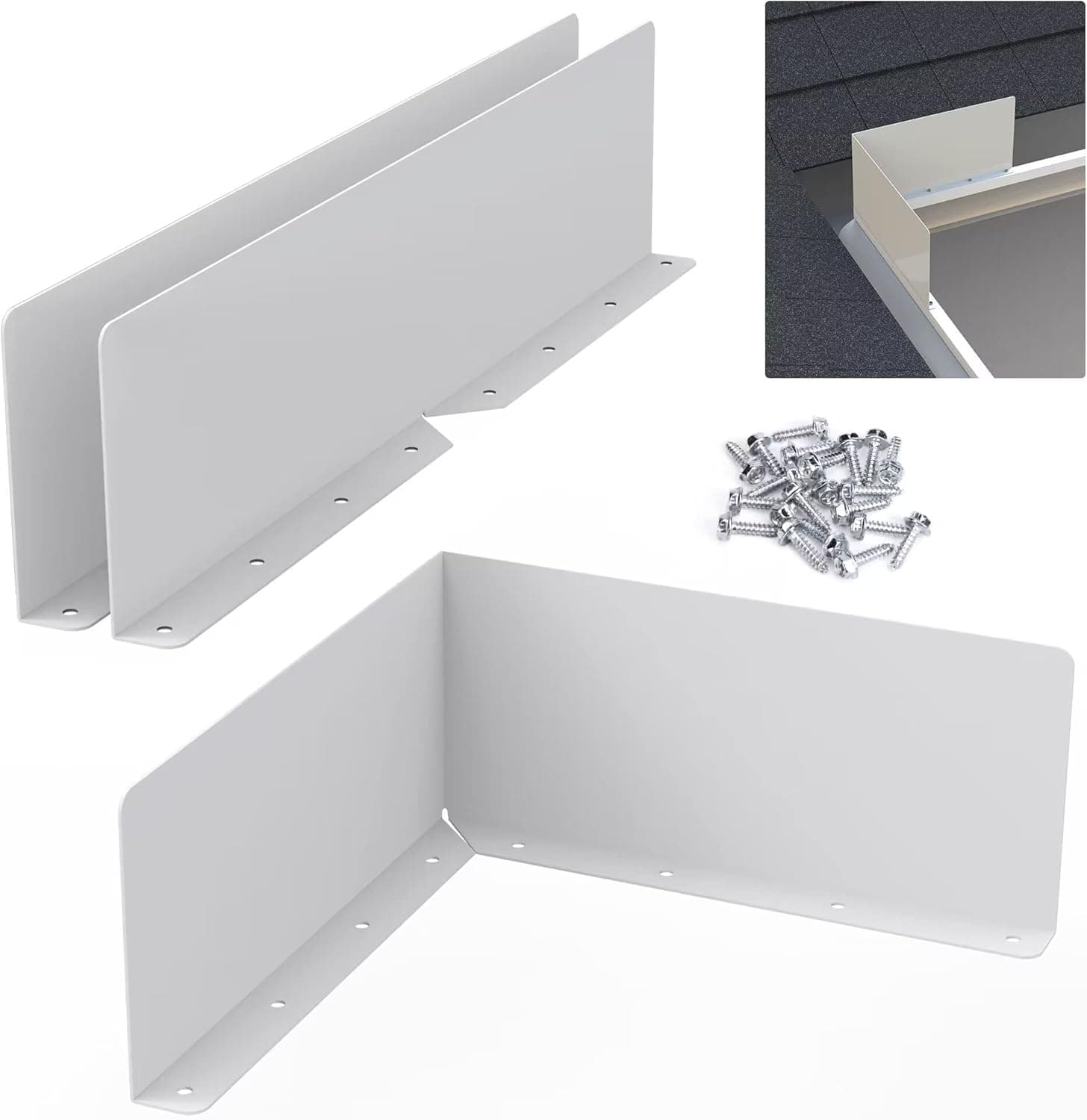 4 Pcs Gutter Valley Splash Guards,Rain Gutter Valley Roofing Gutter Guards, Diverter Roof Rain Diverter for House Shingle Roofs Corner (4)