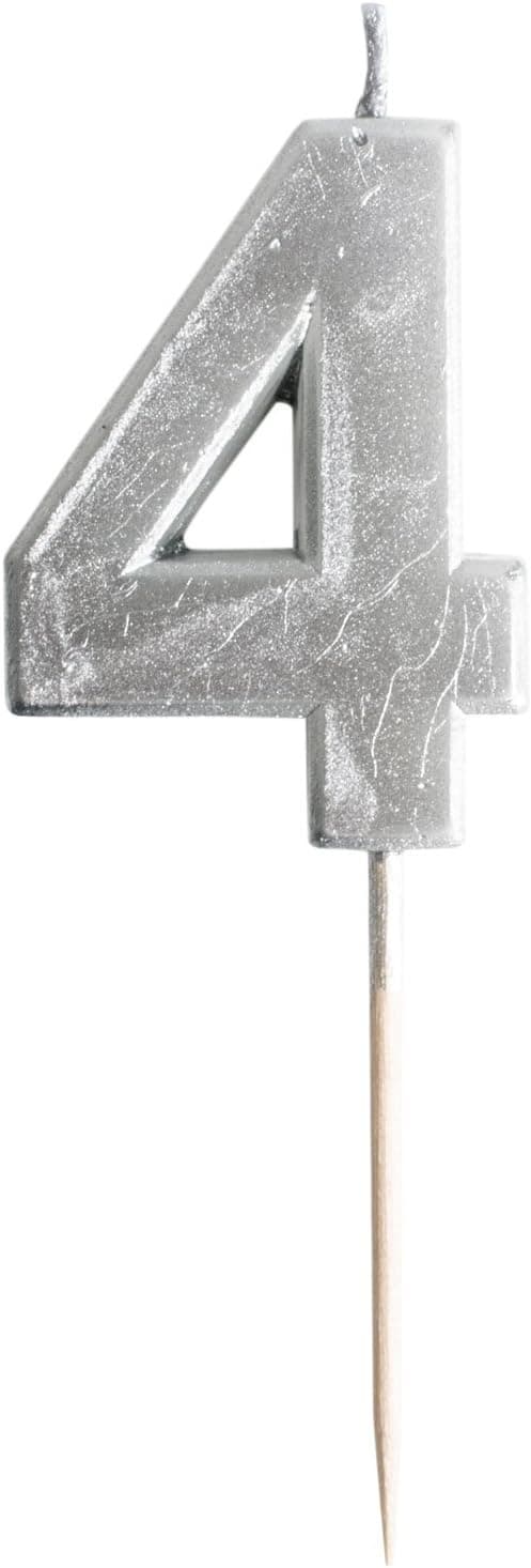 Number 4 'Birthday' Cake Candle