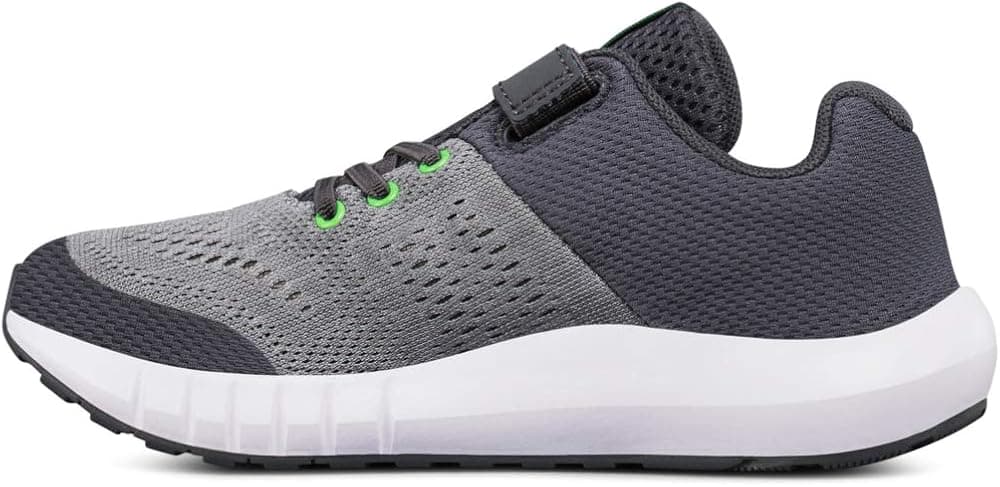 Under Armour Boy's Pre School Pursuit Alternate Closure Sneaker, Steel (100)/White, 1