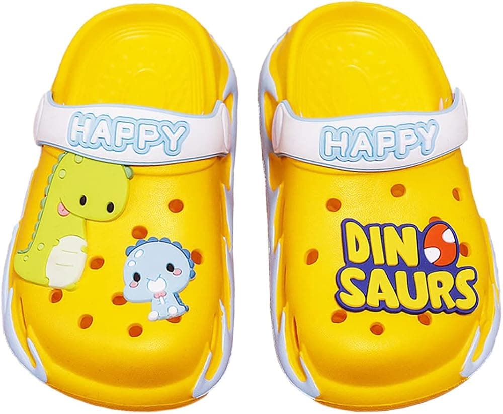 JUXI Toddler Clogs Boys Girls Cute Cartoon Toddler Sandals Kids Slippers