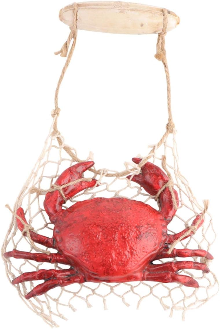 IMIKEYA Crab Decoration for Wall Resin Artifical Crab Ornament Model Creative Sculpture Wall Hanging Decoration Seafood for Home Kitchen Wall Decoration