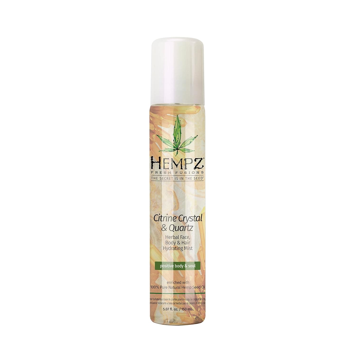 Hempz Fresh Fusions Citrine Crystal and Quartz Herbal Face, Body a Unisex Body Mist 5.07 oz