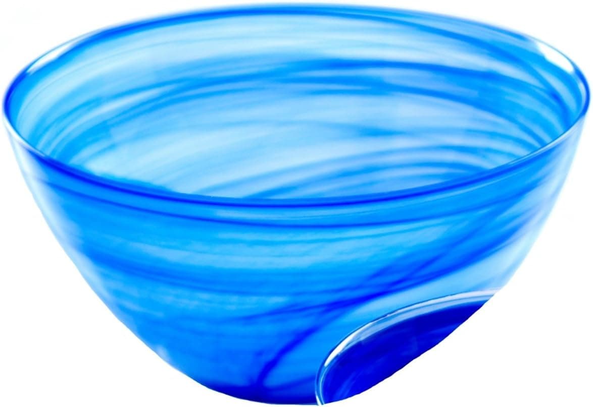 Shiraleah Polished Alabaster Round Bowl, Large, Blue