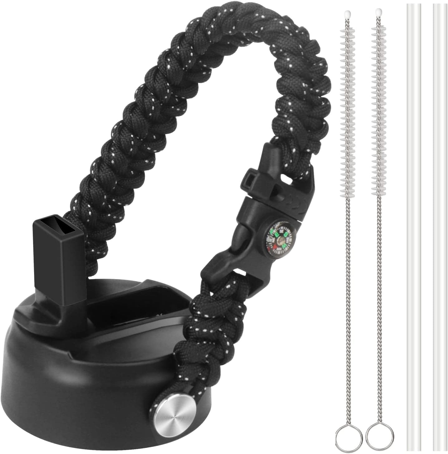 Homesoul Compatible Hydroflask Lids with Straw, Straw Lid Fit with Paracord Handle, Fit for Hydroflask 12 16 18 20 32 40 64 oz Water Bottle (Night Star)