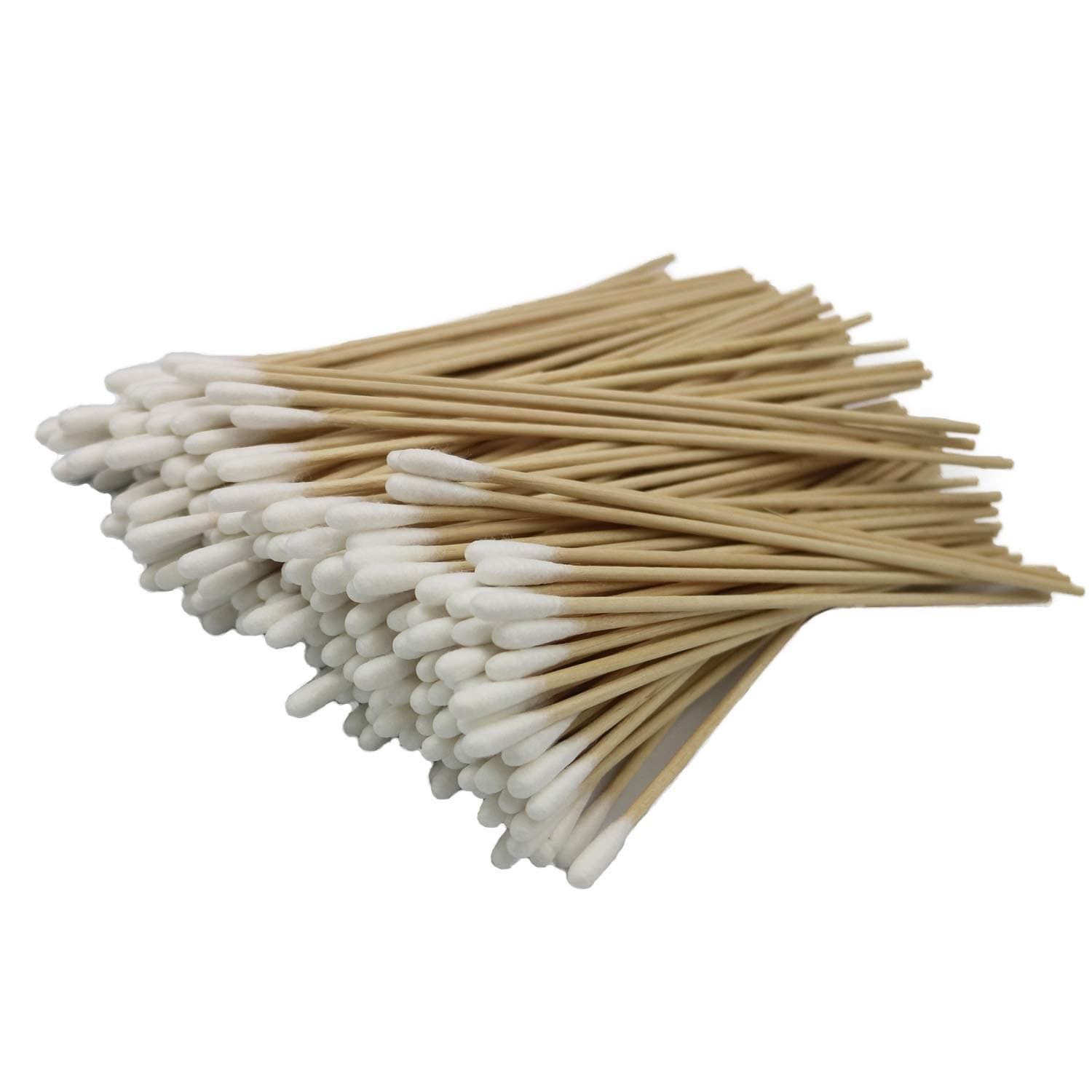 500 Pieces 6 Inch Swabs Cotton Stick Cotton Tipped Applicator Single Tip with Wooden Handle