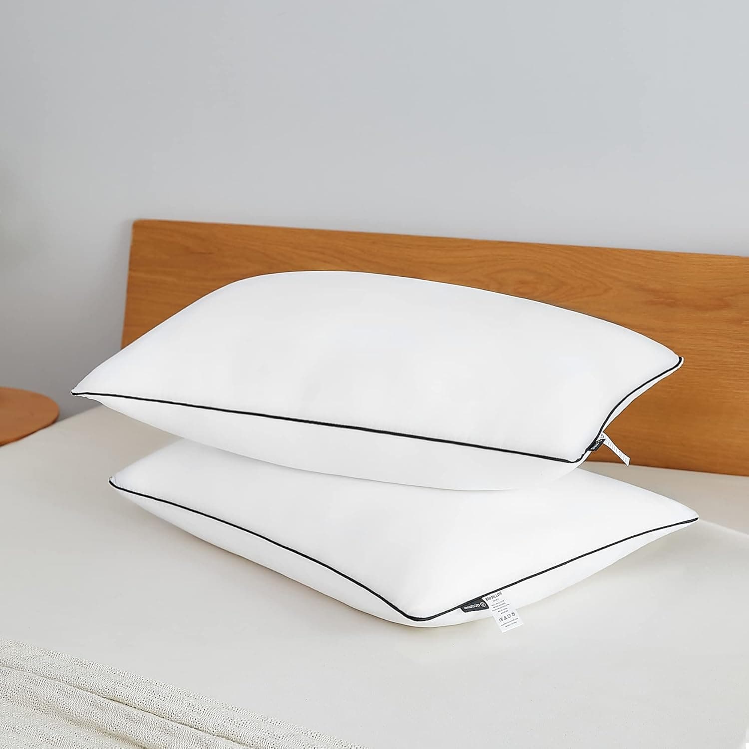 Acanva Bed Pillows 2 Pack Hotel Collection Luxury Soft Inserts for Sleeping-Breathable and Comfortable for Stomach Back Sleepers, Standard (Pack of 2), Black 2 Count