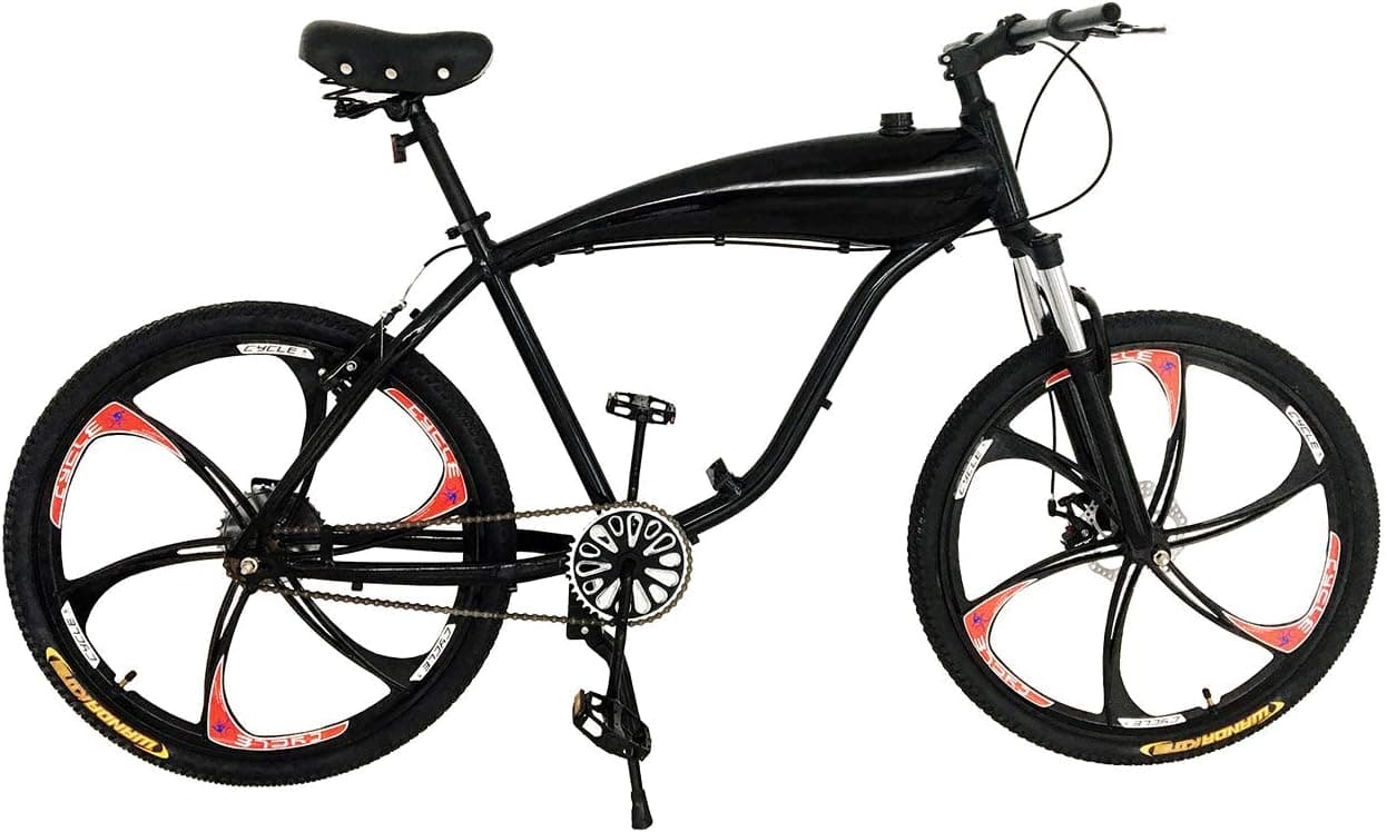 Zeda Screamin Demon V2 Engine-Ready Motorized Bicycle - Built in Gas Tank - Gas Frame Bike (Black Bicycle)