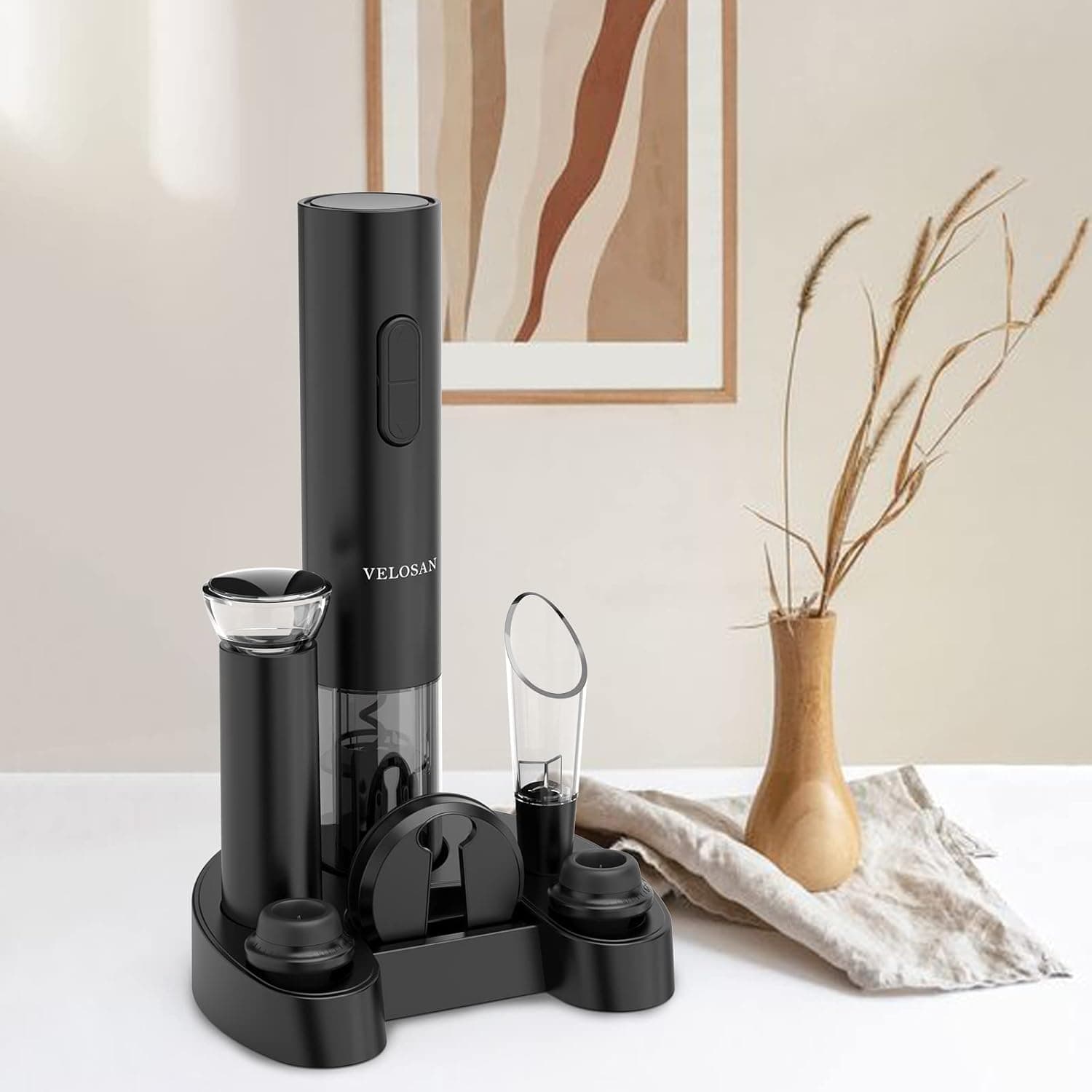 Upgraded Electric Wine Opener Set, VELOSAN Wine Opener 7 in 1, Wine Opener Set for Home Restaurant Bar RV